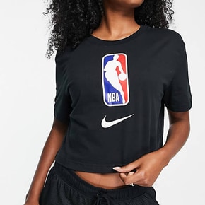 나이키 NBA 바스켓볼 그래픽 크롭 반팔 티셔츠 프린팅 로고 에센셜 여성