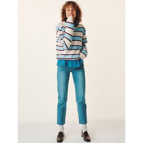 Mid-rise Slim Straight Jeans_TINT BLUE