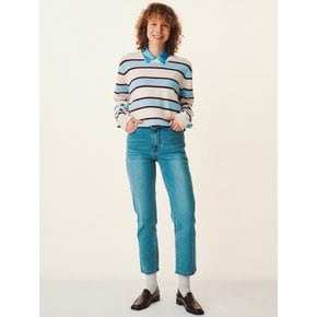 Mid-rise Slim Straight Jeans_TINT BLUE