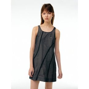 Sheer-overlay mini dress (Black)