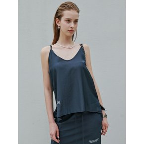 Silky Lettering Sleeveless Top [2color]