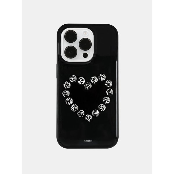 HEART STUD CASE (ZEBRA)