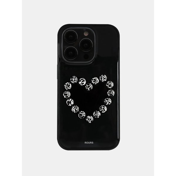 HEART STUD CASE (ZEBRA)