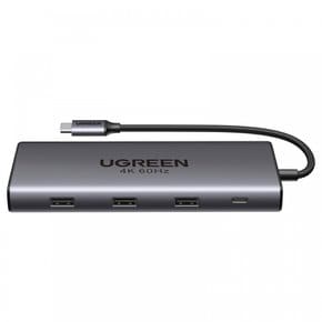 유그린 레보독 프로 9 in 1 USB C 10Gbps USB-C3.2 및 USB-A3.2 4K60Hz HDMI 100W PD 1Gbps SD