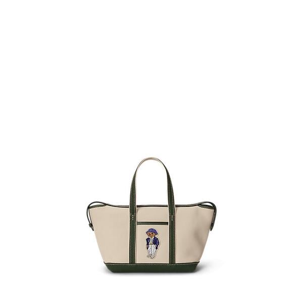 여성 폴로 베어 캔버스 미니 쇼퍼 토트(WAPOBAG0G620537101)