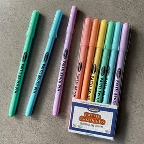 파스텔 컬러 캘리그라피 붓펜 6color 캘리 펜 붓 볼펜 브러쉬 PEN