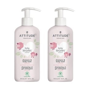 에티튜드 ATTITUDE 베이비 리브즈 사이언스 유아샴푸 앤 바디워시 무향 473ml 2개