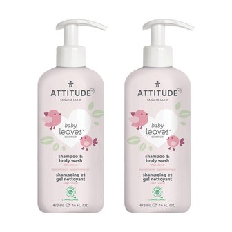  에티튜드 ATTITUDE 베이비 리브즈 사이언스 유아샴푸 앤 바디워시 무향 473ml 2개