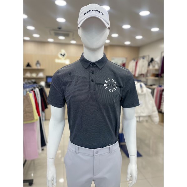 [여주점] _남성 체스트 프린트 반팔 티셔츠 GQ121MTS21 BLCK