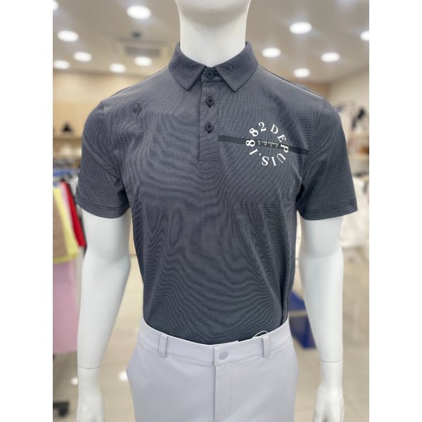 [여주점] _남성 체스트 프린트 반팔 티셔츠 GQ121MTS21 BLCK