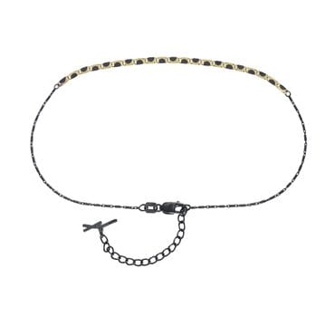 페르테 루마카 옐로블랙 앵클리스 25cm, Lumaca Yellow&Black Anklet 25cm, 14k yellow gold, black gold