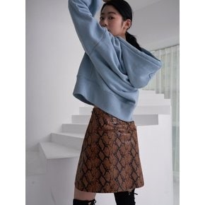 snake pattern skirt_snake brown