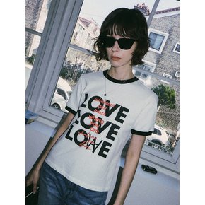 A3442 LOVE ringer T-shirt_White/Black