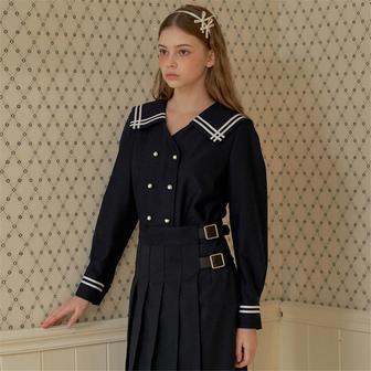 일루스트리스 일루전 [일루스트리스일루전] NY 2LINE SAILOR BLOUSE