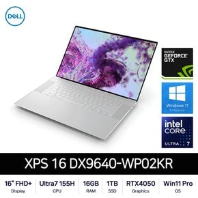 [공식]Dell XPS 16 DX9640-WP02KR (Ultra7 155H/FHD+/500nit/16GB/1TB/RTX4050/Win11 Pro)