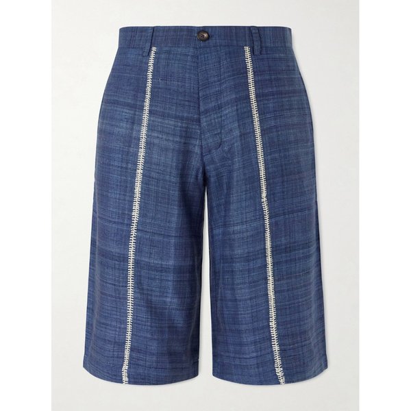 카틱 리서치 라바리 스트레이트 레그 자수 실크 쇼츠 46376663162975387