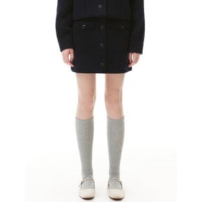 BOUCLE WOOL MINI SKIRT_NAVY