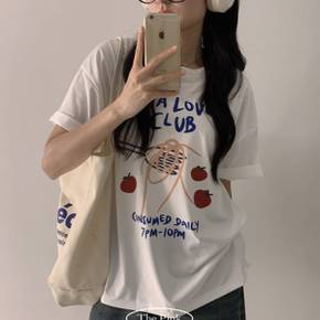 / 파타 오버핏 프린팅 반팔티