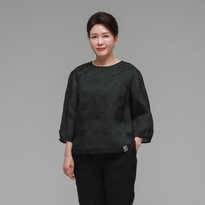 더하랑 솔길드리 여름 인견 블라우스 카키