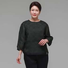 더하랑 솔길드리 여름 인견 블라우스 카키