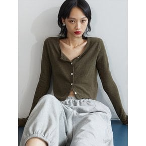 ANGORA WOOL BLEND CARDIGAN KHAKI