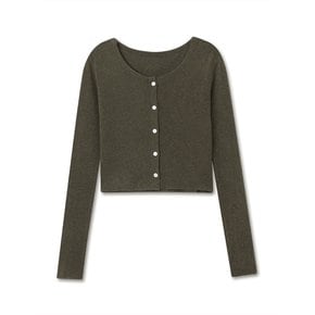 ANGORA WOOL BLEND CARDIGAN KHAKI