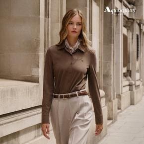 [단품] 아쿠아스큐텀 25FW 여성 기자코튼100 카라 셔츠1종