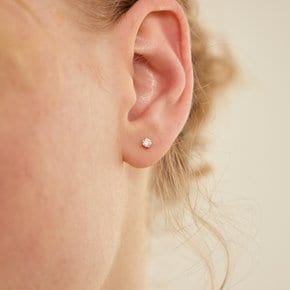 14k 라운드 브릴리언트 0.1캐럿 모이사나이트 귀걸이 (14k골드) MOE02