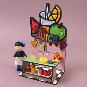 우드 DIY 과일주스 가게 클레이세트 미니어처 만들기 클레이포함 장식 음식 꾸미기 소품