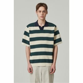 bold stripe collar sweater (short-sleeved)_CWWAM24406GRX