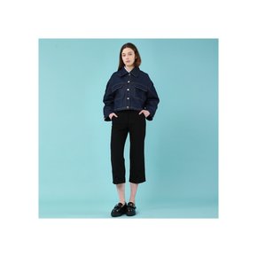 Puff Sleeve Crop Denim Jumper