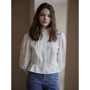 Mary daily lotus leaf white blouse