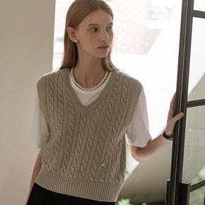 Monica knit vest_Khaki