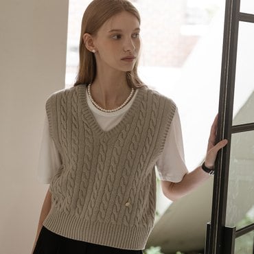 틸아이다이 Monica knit vest_Khaki