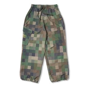 Square Camouflage Super Wide Jogger Pants Green