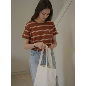 Multi stripe cotton t-shirt_Brown