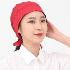 레드망사두건 서빙모자 주방위생모자 식당 조리용두건