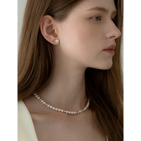 Silver  프렐 진주 비드목걸이