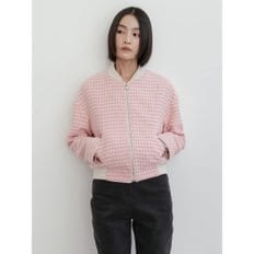 Hound Tooth Tweed Bomber Jacket  Pink (WE3911T59X)