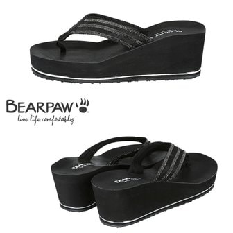 베어파우 베어파우(BEARPAW) 여성 CASEY 웨지 쪼리 (블랙) K2149001OB