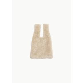 시몬로샤 26FW Mini Faux Fur Shopper Bag W/ Emb, Blonde/Jet