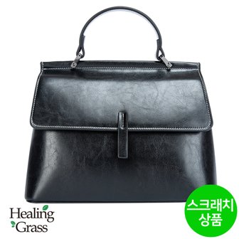 힐링그래스 [여주점] [스크래치] 소가죽 심플 베이직 크로스 데일리 핸드백 (블랙) HGLH2876BK-S