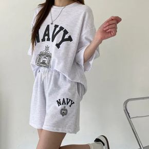 여성 여름 셋업 반팔 반바지 세트 트레이닝 루즈핏