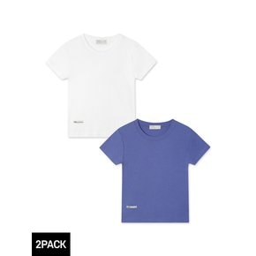 [2PACK] 바켄 라벨 포인트 슬림핏 무지 반팔 티셔츠 2종 패키지