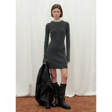 나인(Atelier Nain) (OP-6220)LAYERED KNIT DRESS