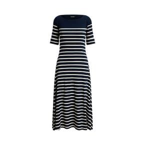 스트라이프 코튼 리브 니트 미디 드레스(WMLRDRSS5020067410)