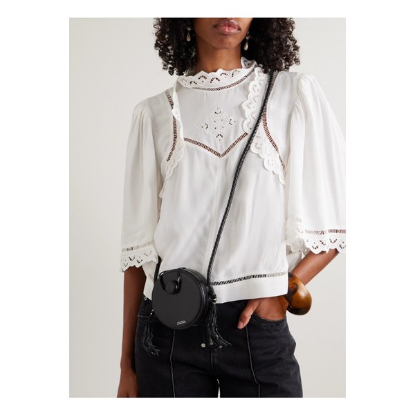 호우나 태슬 가죽 숄더 백 블랙 46376663162937008