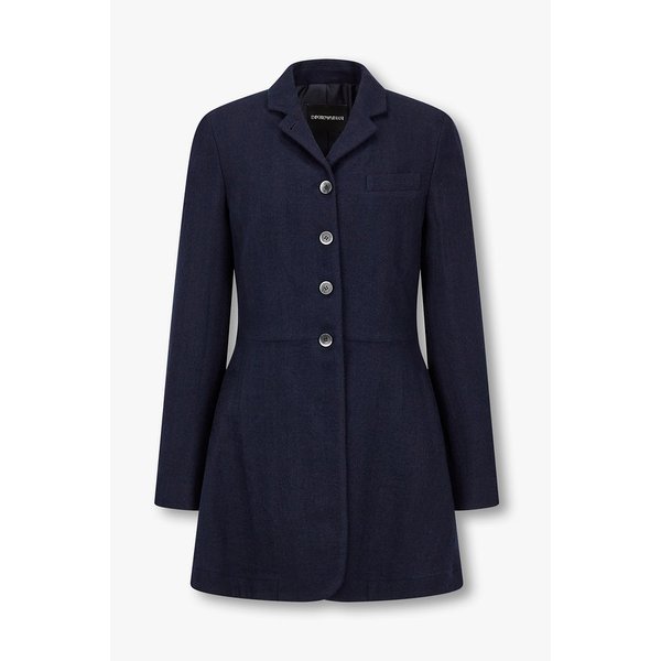 여성 브러시트 울 레이어드 롱 자켓 A525302522000