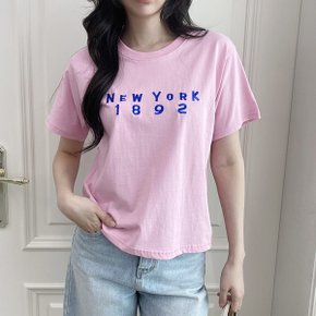 H스타일(DK)1892뉴욕실켓티 여름 여성 반팔 티셔츠 라운드