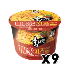 홍라면 매운치즈볶음면 큰컵 119g x 9개